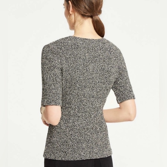 Ann Taylor Shimmer Tweed Crossover Top Size Medium - Picture 5 of 8